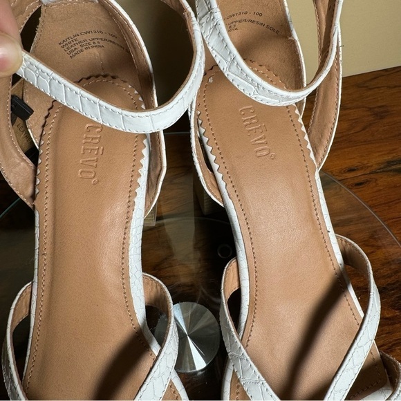 Crevo Kaitlyn Block Heel Dress Sandal - white - size 8.5 - Picture 12 of 16
